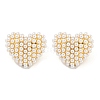 Rack Plating Brass & ABS Plastic Imitation Pearl Stud Earrings EJEW-N055-03A-G-RS-1