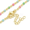 Brass Enamel Column Link Chain Necklaces NJEW-H039-09A-01G-1