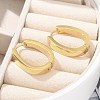 304 Stainless Steel Oval Hoop Earrings for Women EJEW-C096-66G-4