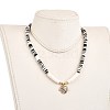 Polymer Clay Heishi Beads Pendant Necklaces NJEW-JN02967-02-4