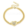 Brass Micro Pave Cubic Zirconia Bracelets BJEW-S158-02G-B-4