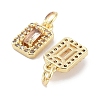 Brass Micro Pave Cubic Zirconia Charms KK-C051-11G-03-2