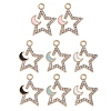 8Pcs 4 Colors Rack Plating Alloy Rhinestone Pendants ENAM-YW0003-24-1