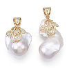 Natural Baroque Pearl Keshi Pearl Pendants PEAR-N020-J24-3