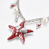 Ocean Theme Alloy Enamel Pendant Necklaces NJEW-WH0002-05P-2