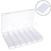 36 Grids Transparent Plastic Adjustable Dividers Boxes with Hinged Lid CON-PA0001-08-7