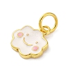 925 Sterling Silver White and Pink Enamel Smiling Face Cloud Charms STER-D303-03G-2