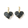 Brass Micro Pave Cubic Zirconia Charms KK-L208-03G-03-2