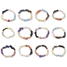 12Pcs 12 Styles Constellations Guardian Gemstone Stretch Bracelets BJEW-JB11108