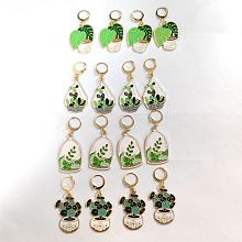 Pot Culture Alloy Enamel Pendant Stitch Markers HJEW-AB00476