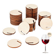 AHADERMAKER 60Pcs Wooden Wine Glass Charms AJEW-GA0006-38