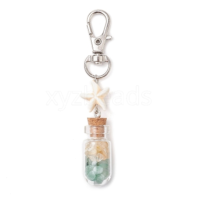 Natural & Synthetic Gemstone Pendant Decoration HJEW-JM03862-01-1