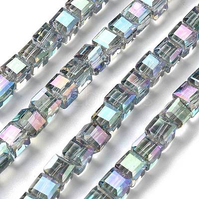 Electroplate Glass Beads Strands EGLA-H108-01A-FR01-1