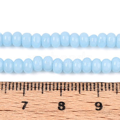 Opaque Spray Painted Glass Beads GLAA-ZX008-4mm-18J-1