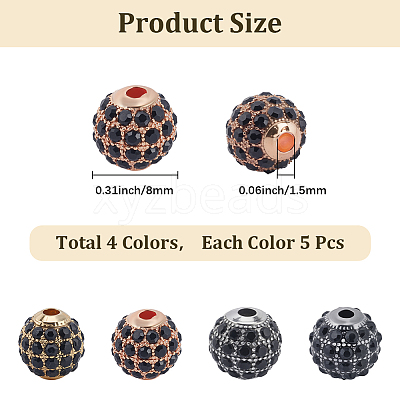 20Pcs 4 Colors Alloy Beads FIND-PA0001-11-1