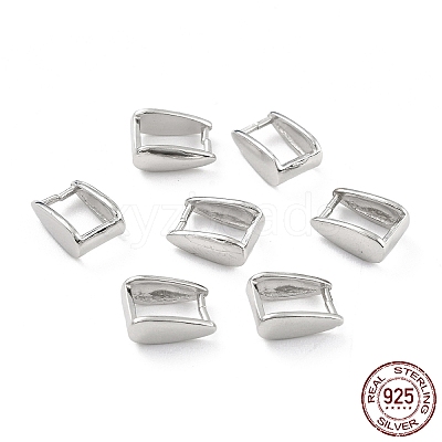 Anti-Tarnish Rhodium Plated 925 Sterling Silver Ice Pick Pinch Bails STER-Z001-016C-P-1