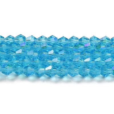 Transparent Electroplate Glass Beads Strands EGLA-A039-T6mm-L19-1