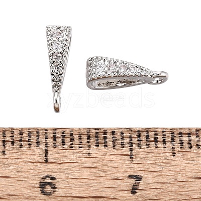 Brass Micro Pave Clear Cubic Zirconia Pendant Bails KK-G542-03S-1