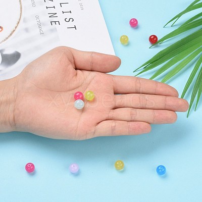 Imitation Jade Acrylic Beads SACR-S188-10mm-M-1