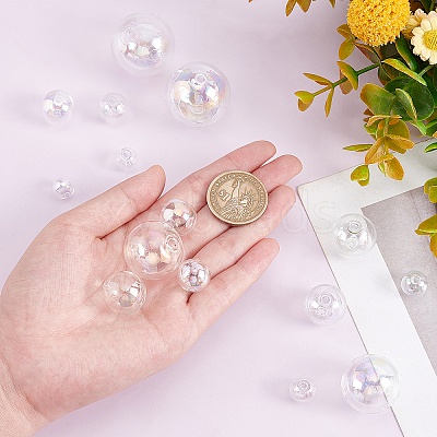 16Pcs 8 Style Handmade Two Holes Blown Glass Globe Beads FIND-PH0004-63-1
