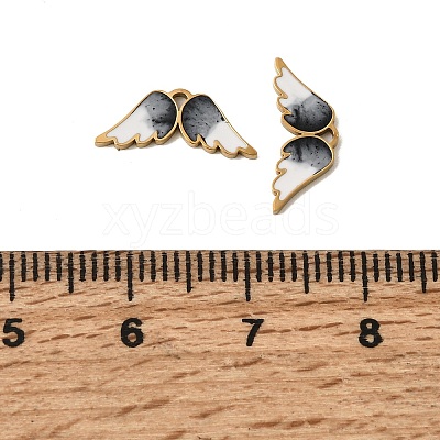 304 Stainless Steel Enamel Charms STAS-G386-07G-1