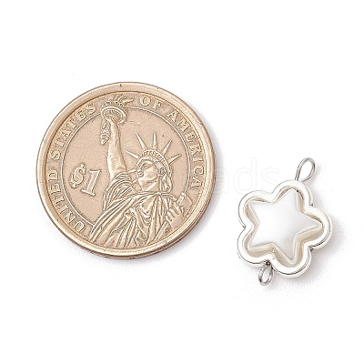 Alloy & ABS Plastic Imitation Pearl Star Connector Charms PALLOY-JF03871-1