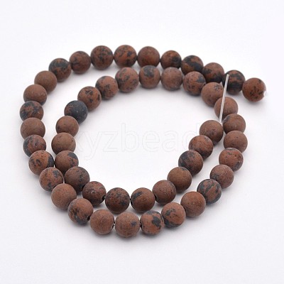 Natural Mahogany Obsidian Beads Strands G-D656-6mm-1