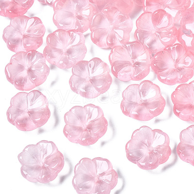 Transparent Spray Painted Imitation Jade Glass Beads GLAA-Q089-003-E004-1