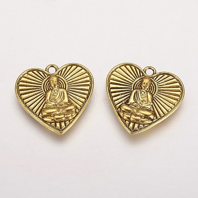 Tibetan Style Alloy Pendants TIBEP-A122968-AG-FF-1