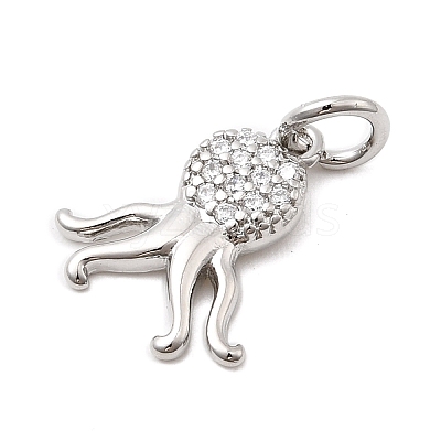 Brass Micro Pave Cubic Zirconia Charms KK-C139-29A-P-1