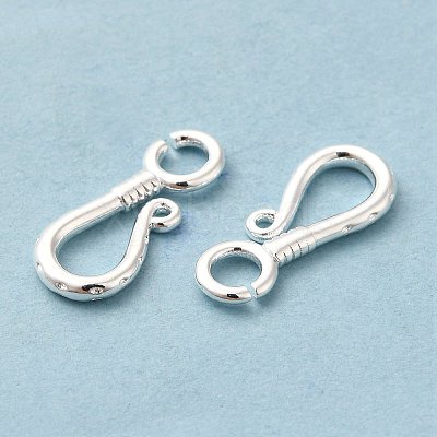 Water Plating Brass Hook Clasps KK-H442-57S-1