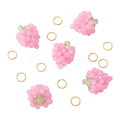 5Pcs Glass Beaded Pendants FIND-TA0009-10-1