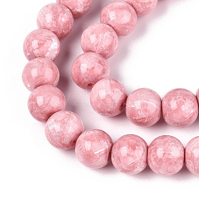 Baking Paint Glass Beads Strands DGLA-N016-10mm-02-1