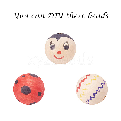 Unfinished Wood Beads WOOD-S651-30mm-LF-1
