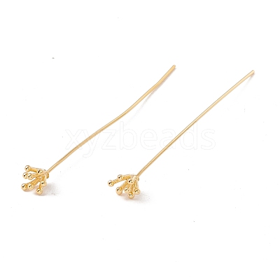 Brass Flower Head Pins FIND-B009-03G-1