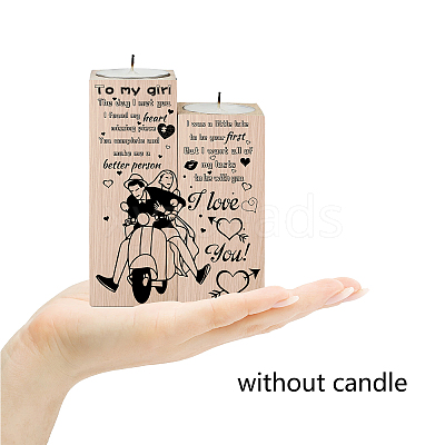 Wood Candle Holder AJEW-WH0268-006-1