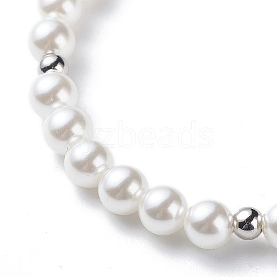 Plastic Pearl Daisy Pendant Dangle Earrings & Stretch Bracelet & Pendant Necklace SJEW-JS01256-1