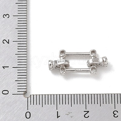 925 Sterling Silver Micro Pave Clear Cubic Zirconia Fold Over Clasps SE-CBAF1B0-04P-1
