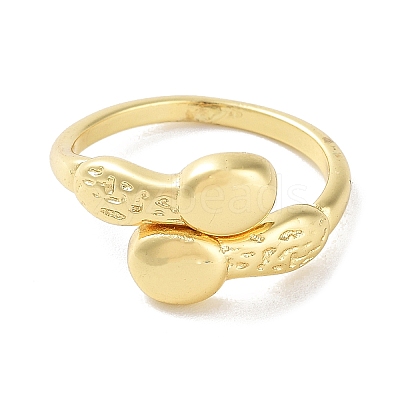Brass Open Cuff Rings for Women RJEW-E292-20G-1