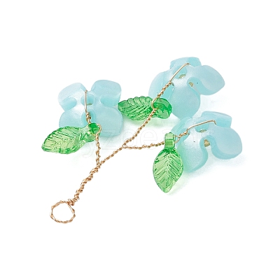 Plastic with Acrylic & Copper Wire Pendants PALLOY-JF03601-02-1