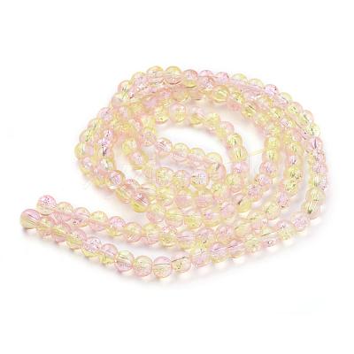 Spray Painted Crackle Glass Beads Strands X-CCG-Q002-6mm-03-1