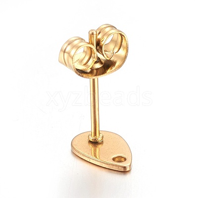 Ion Plating(IP) 304 Stainless Steel Stud Earring Findings STAS-L211-05A-G-1