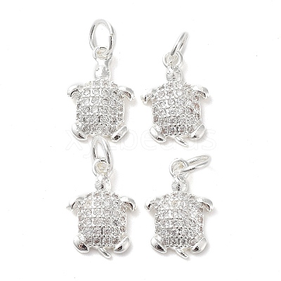 Rack Plating Brass Micro Pave Cubic Zirconia Pendants ZIRC-G168-47S-1