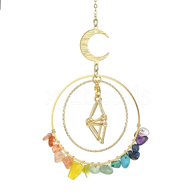 Brass Linking Rings Suncatchers HJEW-TA00093-1