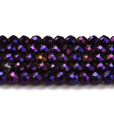 Electroplate Glass Beads Strands GLAA-H021-01B-FP09-1