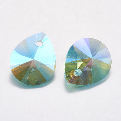 Faceted Glass Rhinestone Pendants RGLA-F053-A-202PS-1