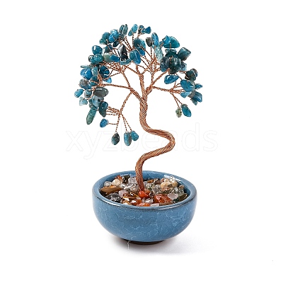 Natural Apatite Chips Tree Decorations DJEW-M012-02M-1