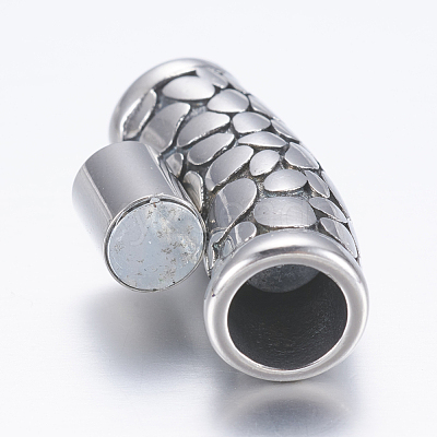 316 Surgical Stainless Steel Magnetic Clasps with Glue-in Ends STAS-F133-08AS-1