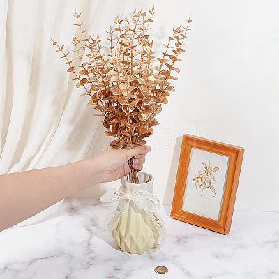 20Pcs Plastic Artificial Eucalyptus Leaves DJEW-GF0001-88A-1