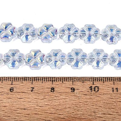Baking Paint Electroplate Transparent Glass Beads Strands EGLA-Q136-04A-09-1